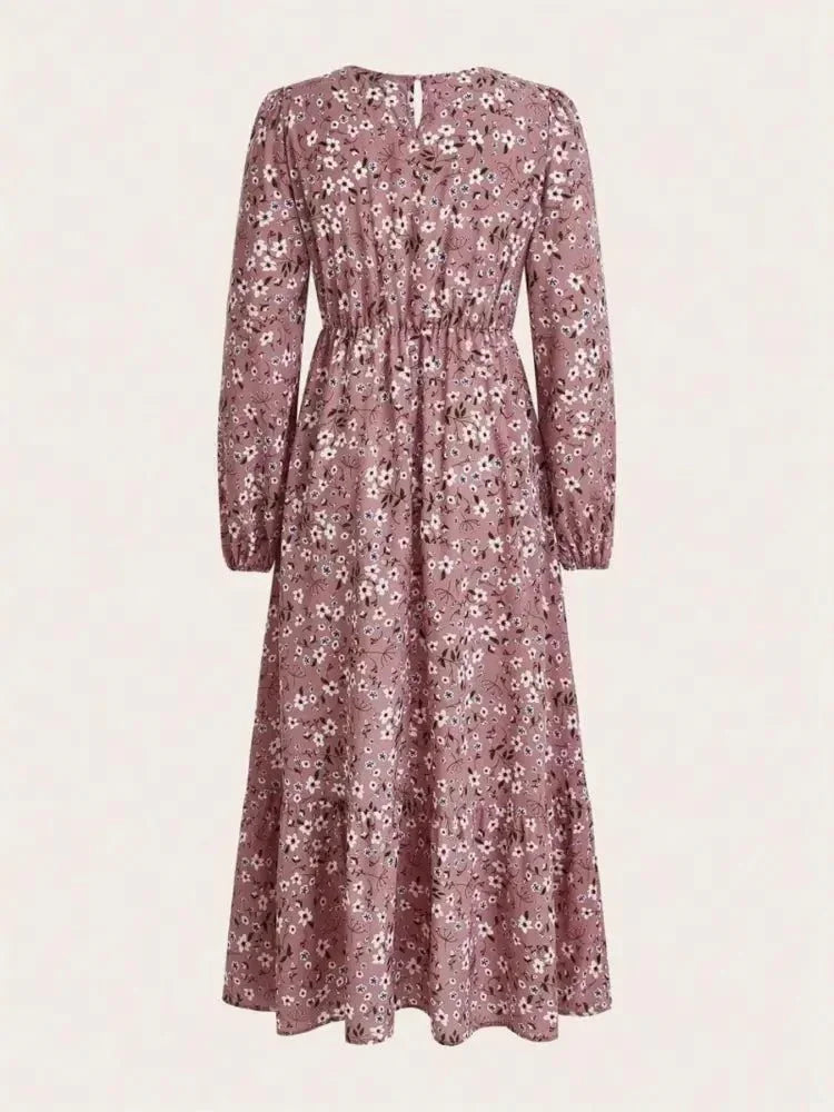 Floral Print Balloon Sleeve Maxi Dress - Update AvenueMaxi DressesTrendsi100100809107050100100809107050Floral Print Balloon Sleeve Maxi DressPink