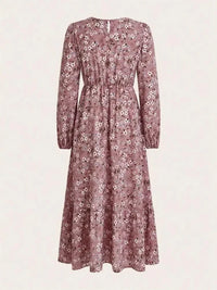 Floral Print Balloon Sleeve Maxi Dress - Update AvenueMaxi DressesTrendsi100100809107050100100809107050Floral Print Balloon Sleeve Maxi DressPink