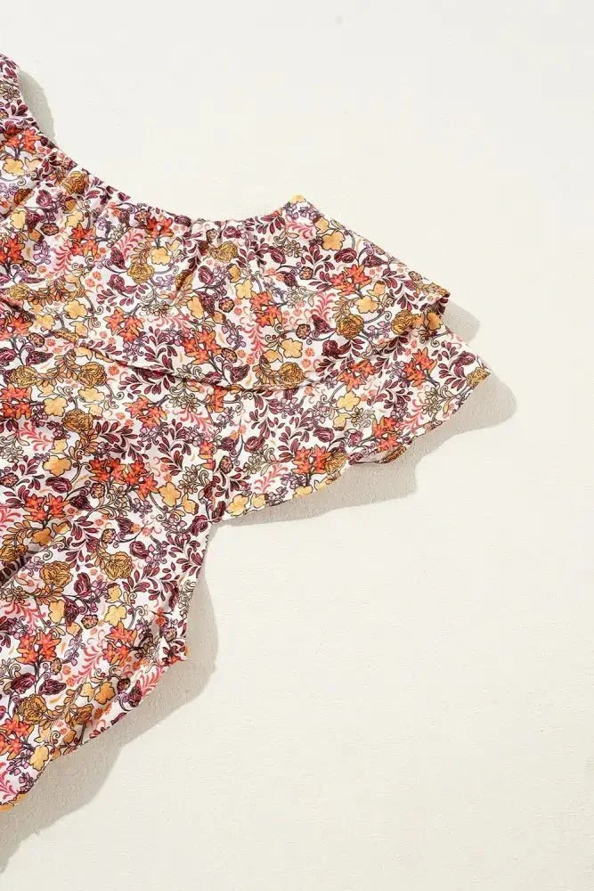 Floral Print Knot V Neck Ruffled Sleeve Blouse - Update AvenueBoho VibesTrendsi1001007305608241001007305608249caa9e54 - bbc6 - 483b - 8bfb - 1ae170967b17 - Max - OriginFloral