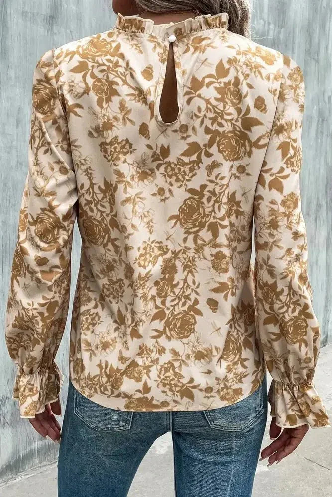 Floral Print Mock Neck Flounce Sleeve Blouse - Update AvenueTrendsi10010104441138810010104441138887ce73f983a0490fa455036cdafaeddc - MaxHoney