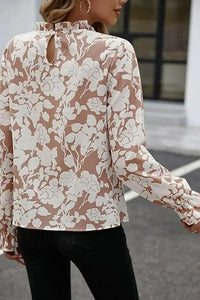 Floral Print Mock Neck Flounce Sleeve Blouse - Update AvenueTrendsi1001010444199601001010444199603b81074e1b1045d1966ad3c7bd05b32d - MaxFloral