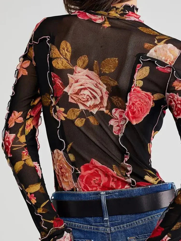 Floral Print Mock Neck Long Sleeve Top - Update AvenueT-ShirtsTrendsi100100328301498100100328301498feb7a8e4 - aa11 - 4b06 - 9510 - acee33498999 - Max - OriginBlack