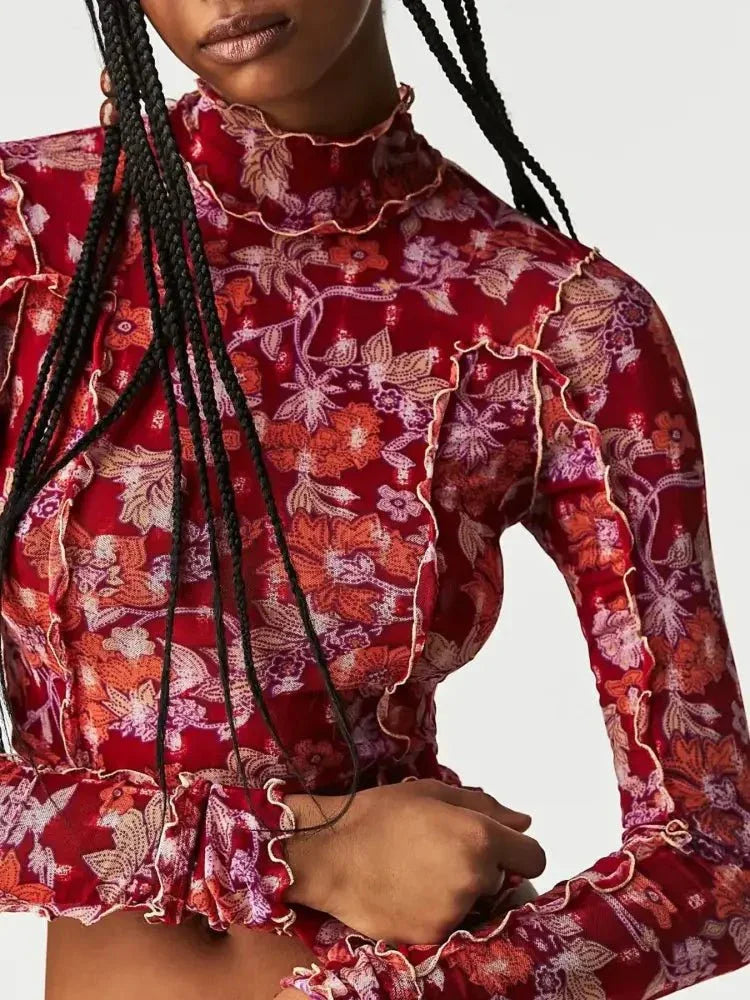 Floral Print Mock Neck Long Sleeve Top - Update AvenueT-ShirtsTrendsi100100328304073100100328304073eba949c5 - f1d6 - 4690 - bf29 - 932c05fe4c03 - Max - OriginFloral