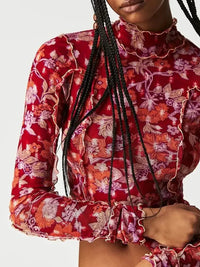 Floral Print Mock Neck Long Sleeve Top - Update AvenueT-ShirtsTrendsi100100328304073100100328304073f693c1f2 - 89c8 - 4b02 - 9060 - 5095c1b47155 - Max - OriginFloral