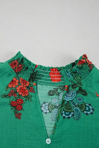 Floral Print Notched Short Sleeve Blouse - Update AvenueBoho VibesTrendsi100100251191978100100251191978603722bd - 8958 - 4585 - bac7 - 897a4761c6ef - Max - OriginDark Green