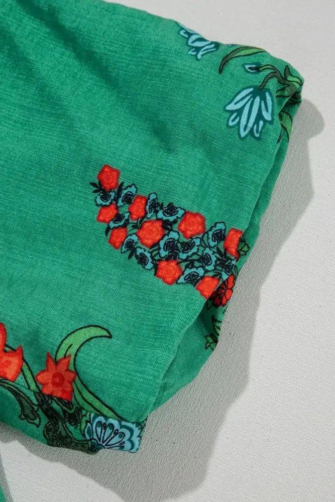 Floral Print Notched Short Sleeve Blouse - Update AvenueBoho VibesTrendsi100100251191978100100251191978ef59975c - 9460 - 41e6 - 9db6 - 31199c4a67eb - Max - OriginDark Green