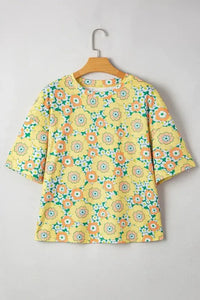 Floral Print Round Neck Oversized T-Shirt - Update AvenueT-ShirtsTrendsi100100481378963100100481378963910a591a - f248 - 453f - 9d25 - 8885c1887e58 - Max - OriginYellow