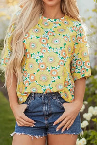 Floral Print Round Neck Oversized T-Shirt - Update AvenueT-ShirtsTrendsi1001004813789631001004813789630f7c41ff - bade - 45bf - 9122 - 01f123b5f157 - Max - OriginYellow