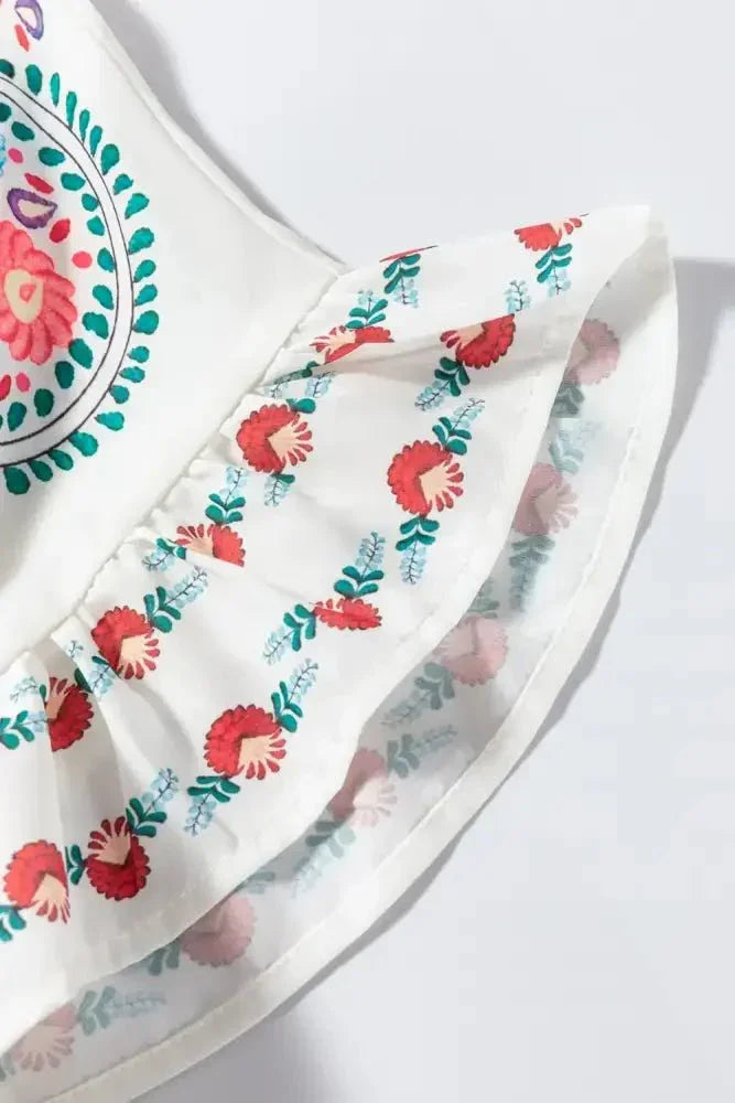Floral Print Round Neck Ruffle Trim Blouse - Update AvenueFestival VibesTrendsi100100424943364100100424943364b8aa099a - 413c - 454b - aec3 - ef33e7fbdeb2 - MaxFloral