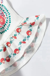 Floral Print Round Neck Ruffle Trim Blouse - Update AvenueFestival VibesTrendsi100100424943364100100424943364b8aa099a - 413c - 454b - aec3 - ef33e7fbdeb2 - MaxFloral