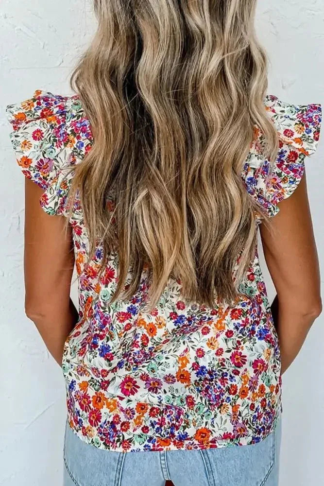Floral Print Ruffled Square Neck Tank Top - Update AvenueTrendsi100100893809002100100893809002a242c50b - 9cb4 - 4a2f - 914e - 7851ebc31652 - MaxFloral