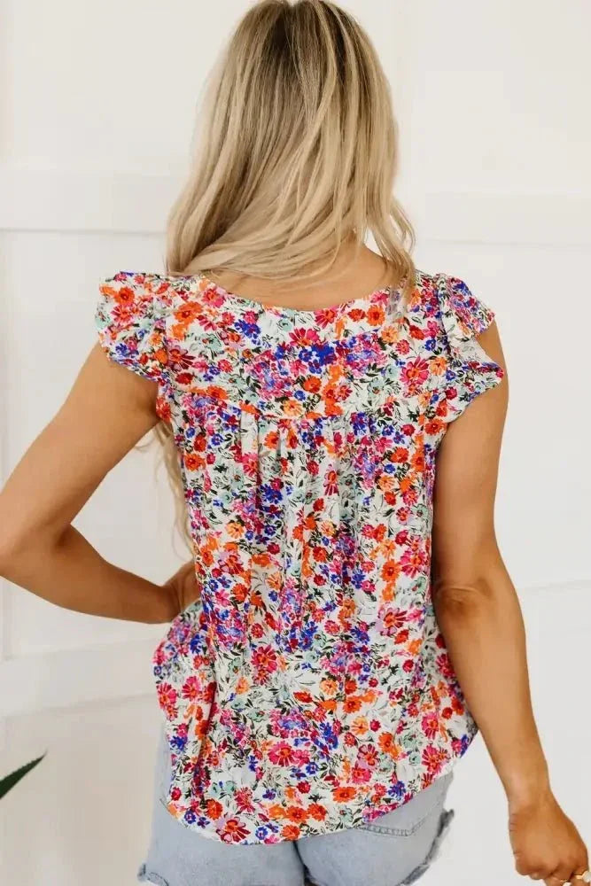 Floral Print Ruffled Square Neck Tank Top - Update AvenueTrendsi10010089380900210010089380900272d46975 - fb36 - 49d1 - ae08 - 82dbaa8d8b89 - MaxFloral