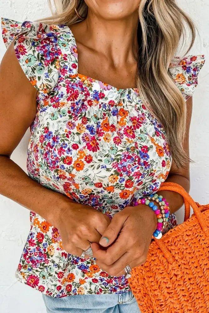 Floral Print Ruffled Square Neck Tank Top - Update AvenueTrendsi100100893809002100100893809002d7619b5c - 144f - 469d - a0a2 - 515d9e0490c4 - MaxFloral