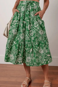 Floral Print Shirred Crop Top and Midi Skirt Set - Update AvenueBoho VibesTrendsi10010057221010410010057221010476fac7f5 - 9f8d - 4487 - 95c5 - 15fcec166f96 - Max - OriginDark Green