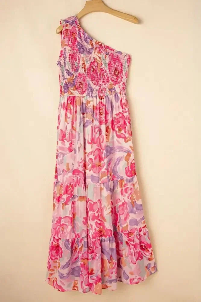 Floral Print Shirred One Shoulder Maxi Dress - Update AvenueEffortless Elegance: DressesTrendsi100100427553509100100427553509c1590620 - 851b - 43aa - bd05 - e77014caa483 - Max - OriginFloral