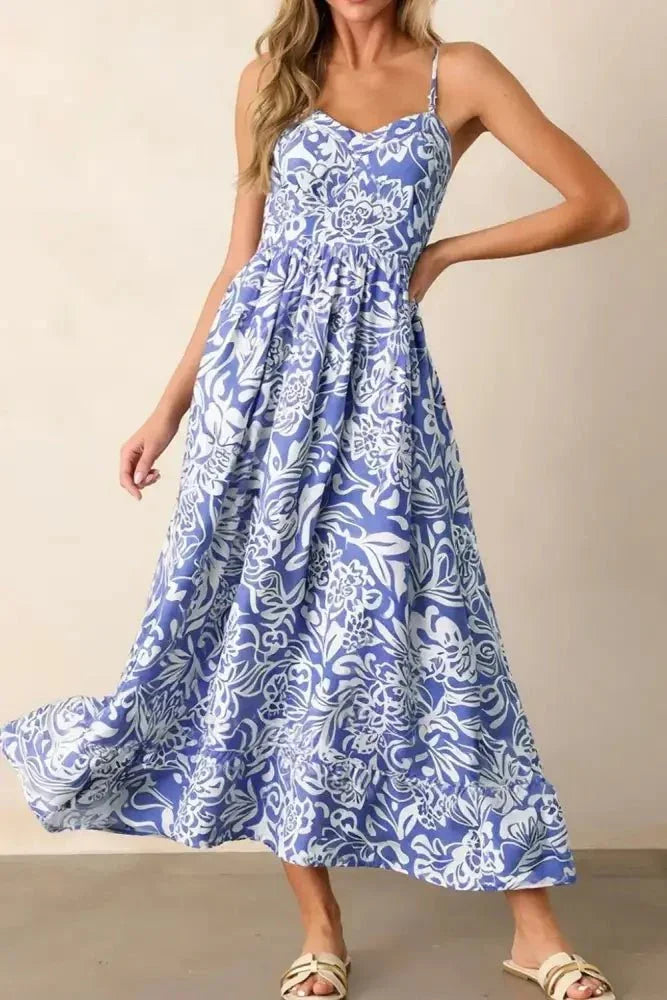 Floral Print Spaghetti Strap High Waist Dress - Update AvenueBoho VibesTrendsi100100541138775100100541138775e0f1f478 - ae12 - 4fbc - 816f - b043c61e8cbb - Max - OriginDusty Blue
