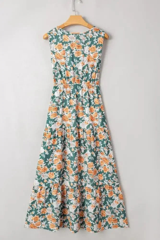 Floral Print Trimmed V Neck Tie Waist Sleeveless Dress - Update AvenueBoho VibesTrendsi100100634657550100100634657550eb59ff4f - d67f - 44b2 - bdb2 - 330f0cf0a349 - Max - OriginFloral
