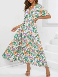 Floral Print V - neck Boho Midi Dress - Update AvenueTrendsi100100570978163100100570978163ee842023 - 816f - 4b81 - 9c6b - b6f422923fe6 - Max - OriginGum Leaf