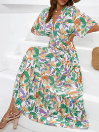 Floral Print V - neck Boho Midi Dress - Update AvenueTrendsi100100570978163100100570978163488c0db3 - 4b59 - 45f4 - a1b1 - cc4d0b52356a - Max - OriginGum Leaf