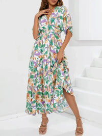 Floral Print V - neck Boho Midi Dress - Update AvenueTrendsi100100570978163100100570978163f85fa702 - 70bd - 4421 - a315 - a72b3976e64c - Max - OriginGum Leaf