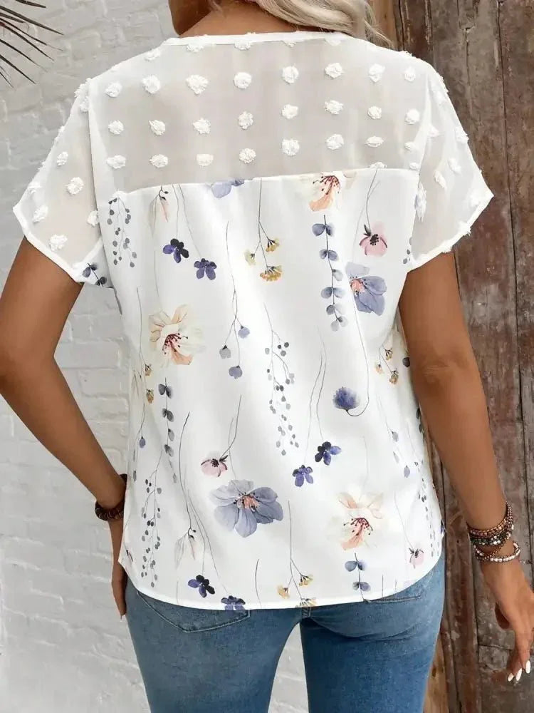 Floral Print V - Neck Flutter Sleeve Casual Top - Update AvenueT-ShirtsTrendsi1001008775017191001008775017194c374b98 - 18b5 - 4c92 - 9408 - 97f4d15fcea0 - Max - OriginWhite