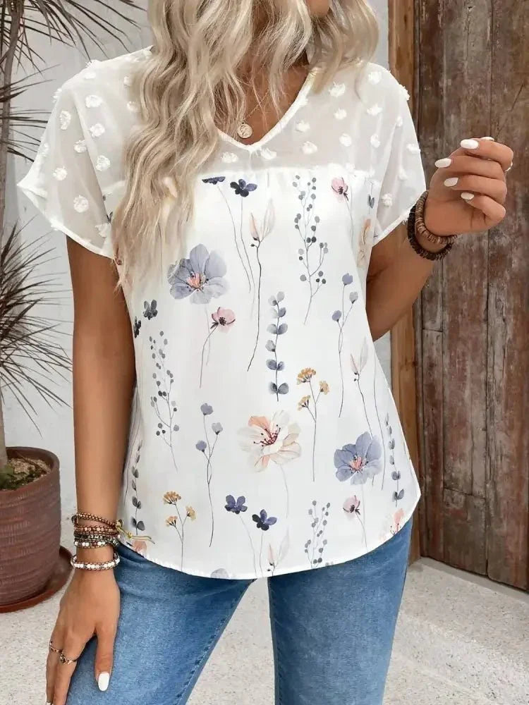 Floral Print V - Neck Flutter Sleeve Casual Top - Update AvenueT-ShirtsTrendsi10010087750171910010087750171922aa2077 - a860 - 4f3d - b0d1 - a7212b92ab50 - Max - OriginWhite
