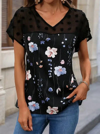 Floral Print V - Neck Flutter Sleeve Casual Top - Update AvenueT-ShirtsTrendsi100100877505374100100877505374957db16f - 8da8 - 4dea - a0e9 - 6187453ec286 - Max - OriginBlack