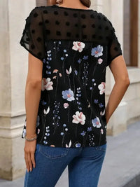 Floral Print V - Neck Flutter Sleeve Casual Top - Update AvenueT-ShirtsTrendsi100100877505374100100877505374eb14b883 - 27ef - 4edf - baea - 1f73e9fe5f26 - Max - OriginBlack