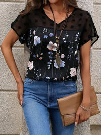 Floral Print V - Neck Flutter Sleeve Casual Top - Update AvenueT-ShirtsTrendsi100100877505374100100877505374e1aa83c1 - b34f - 4ca0 - 8f22 - 7dd5873d2359 - Max - OriginBlack
