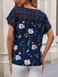 Floral Print V - Neck Flutter Sleeve Casual Top - Update AvenueT-ShirtsTrendsi100100877509179100100877509179431ad6e7 - 9027 - 483f - 9620 - 432699bd1a23 - Max - OriginDark Blue