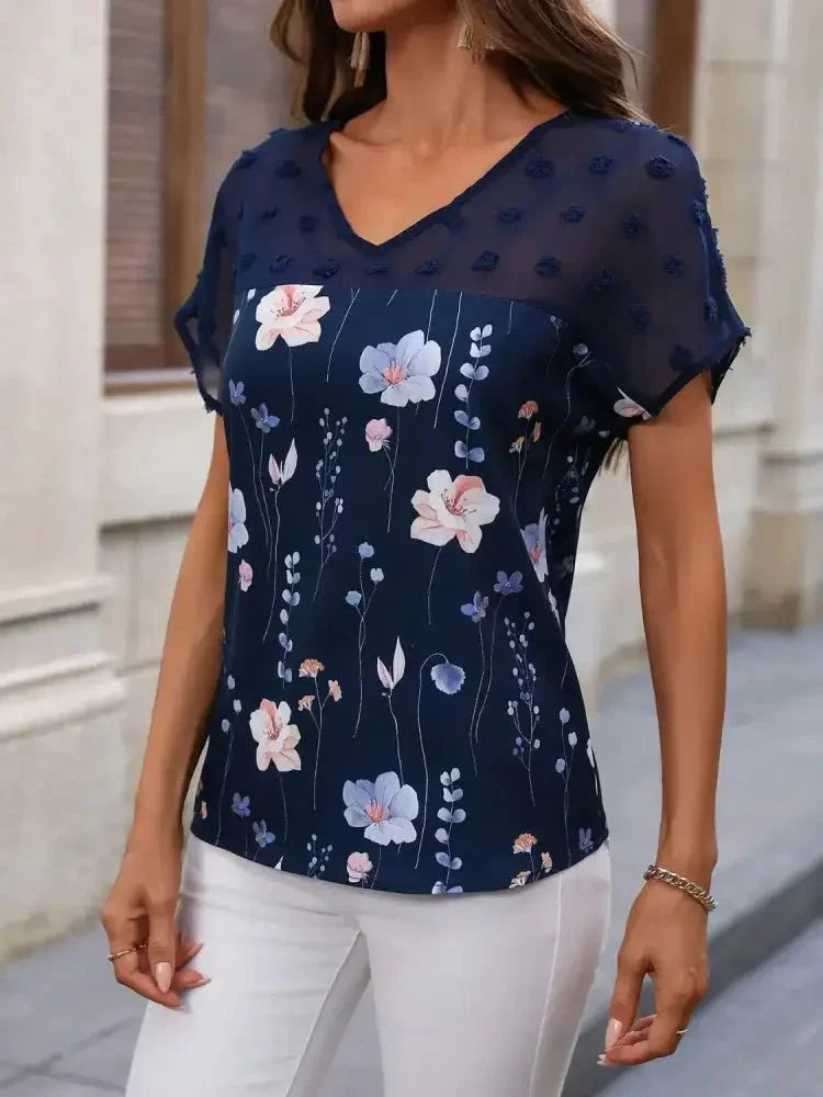 Floral Print V - Neck Flutter Sleeve Casual Top - Update AvenueT-ShirtsTrendsi10010087750917910010087750917912d328bf - dca7 - 4dec - bd34 - 7b39bb7b9d13 - Max - OriginDark Blue