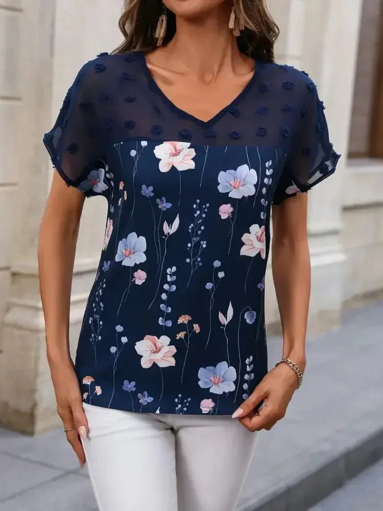 Floral Print V - Neck Flutter Sleeve Casual Top - Update AvenueT-ShirtsTrendsi100100877509179100100877509179f82f2867 - c81b - 45ae - b375 - 97b9763b8618 - Max - OriginDark Blue