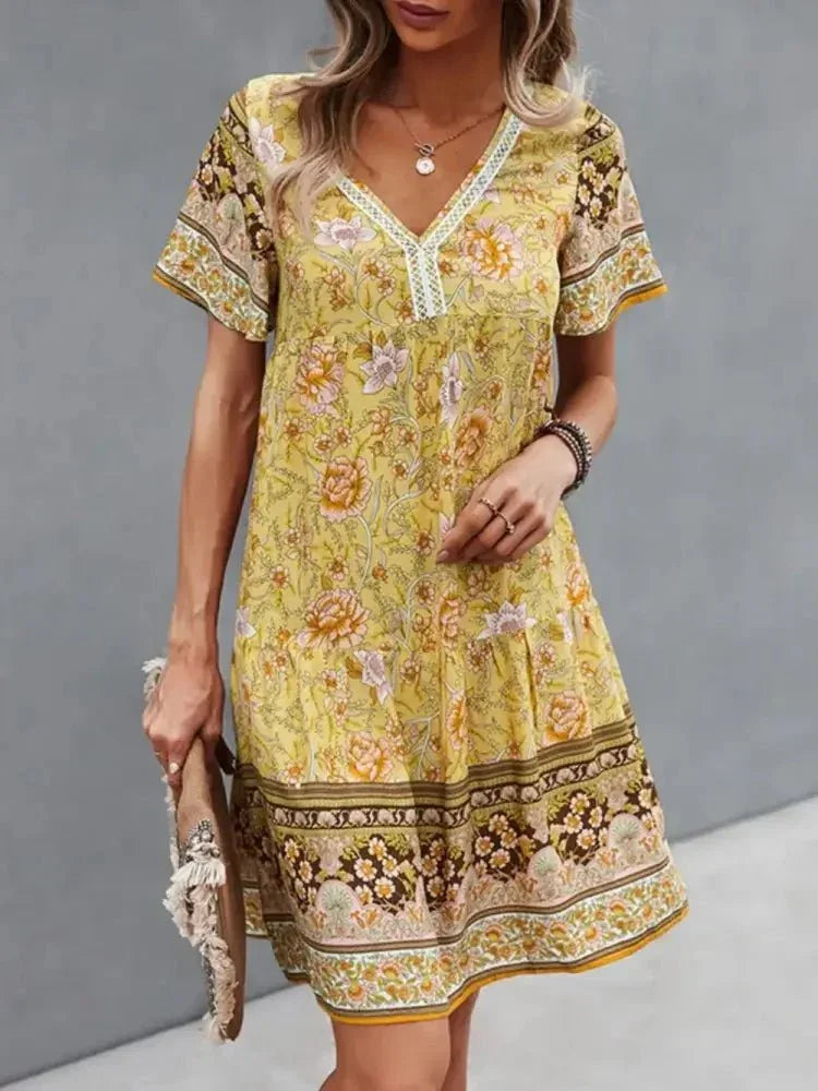 Floral Print V - Neck Summer Dress - Update AvenueTrendsi100100723610613100100723610613d295d6a3 - bc60 - 459a - 8b62 - 496c4b986a8b - MaxPastel Yellow