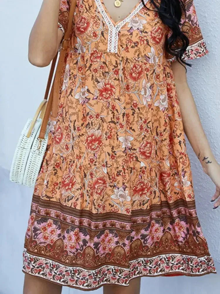 Floral Print V - Neck Summer Dress - Update AvenueTrendsi1001007236154301001007236154306994317a - d6c1 - 4b15 - b368 - 582d6988ce83 - MaxTangerine