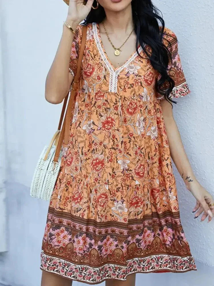 Floral Print V - Neck Summer Dress - Update AvenueTrendsi1001007236154301001007236154300f8968b4 - f8dd - 4b10 - 82f9 - 6458de211fcc - MaxTangerine