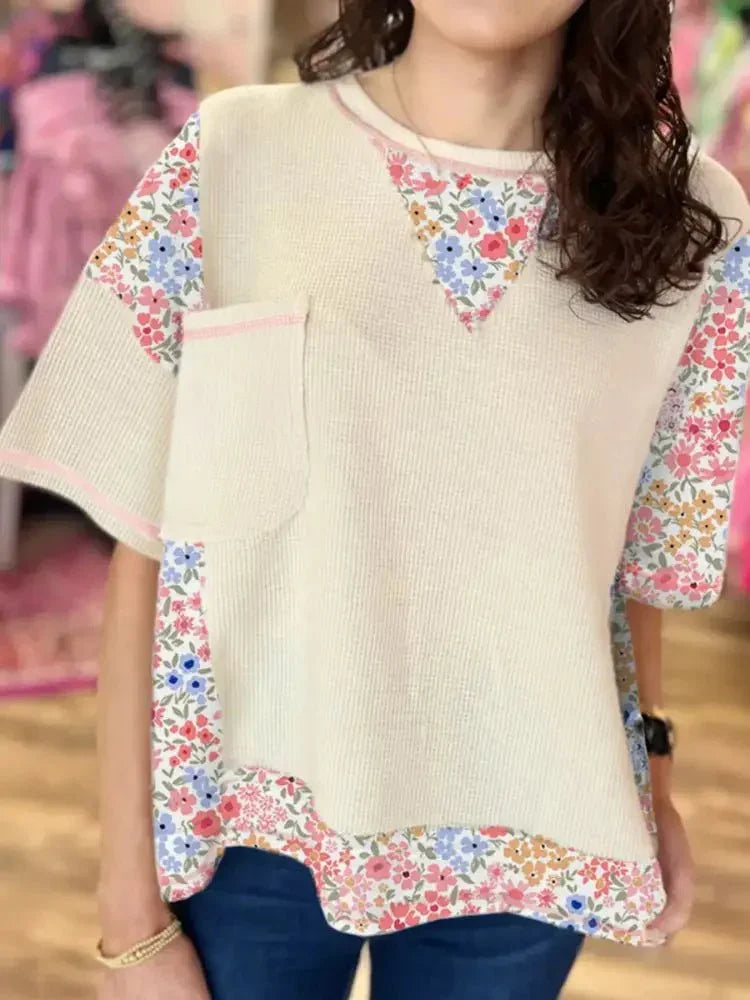 Floral Round Neck Relaxed Fit T-Shirt - Update AvenueT-ShirtsTrendsi1001004775817201001004775817204db191dea6cc4ccb98514946a4869717 - Max - OriginBeige