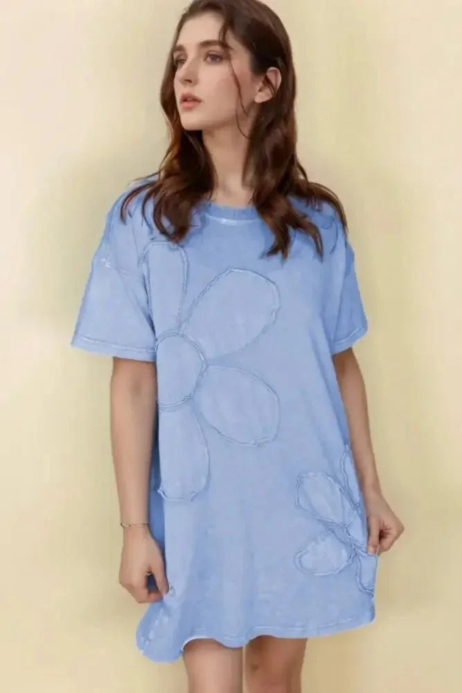 Floral Round Neck Short Sleeve T-Shirt Dress - Update AvenueTrendsi100100850301814100100850301814001a96c6 - c73c - 4869 - 81f3 - 0975530ee719 - Max - OriginLight Blue