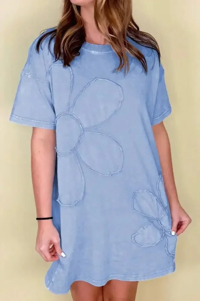 Floral Round Neck Short Sleeve T-Shirt Dress - Update AvenueTrendsi10010085030181410010085030181452701edd - 496f - 4931 - abc4 - 974eada709c2 - Max - OriginLight Blue