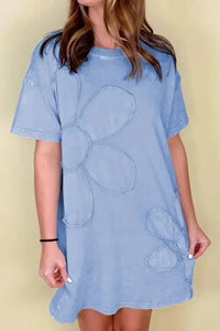 Floral Round Neck Short Sleeve T-Shirt Dress - Update AvenueTrendsi10010085030181410010085030181452701edd - 496f - 4931 - abc4 - 974eada709c2 - Max - OriginLight Blue