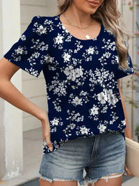 Floral Round Neck Short Sleeve Top - Update AvenueT-ShirtsTrendsi1001006018415171001006018415175ea8dda2 - 01f8 - 4932 - 8346 - 93bddb59b374 - Max - OriginDark Blue