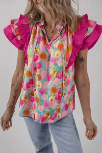 Floral Ruffle Layered Sleeve Blouse - Update AvenueTrendsi100100103691479100100103691479dd5b14aa - d5e0 - 4e51 - a93f - baebb59feffc - Max - OriginHot Pink