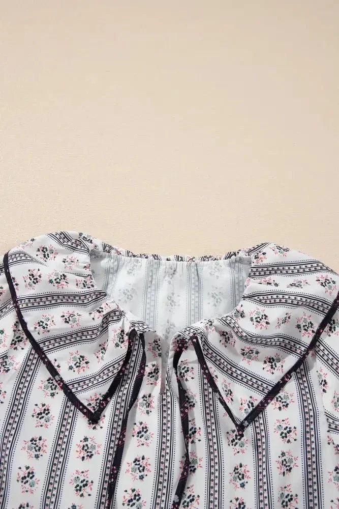 Floral Ruffled Collar Short Puff Sleeve Printed Blouse - Update AvenueBoho VibesTrendsi100100959015960100100959015960d0383377 - 54bd - 4c00 - 82c9 - 785bb5fd12bc - Max - OriginFloral