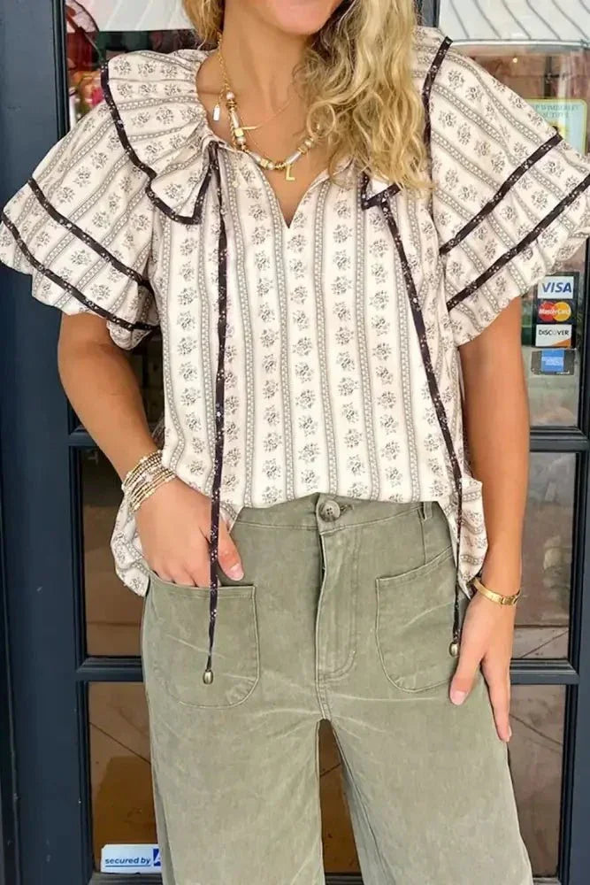 Floral Ruffled Collar Short Puff Sleeve Printed Blouse - Update AvenueBoho VibesTrendsi10010095901596010010095901596071e8d831 - f121 - 47f2 - b6c8 - 1a8934052e0f - Max - OriginFloral