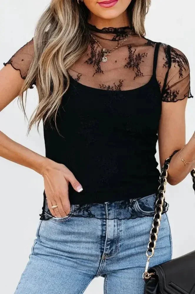 Floral Sheer Mesh Short Sleeve Top and Cami Set - Update AvenueTrendsi1001009287106611001009287106619d9e32c0 - 51cb - 471d - 8d56 - 63b561c716c7 - MaxBlack