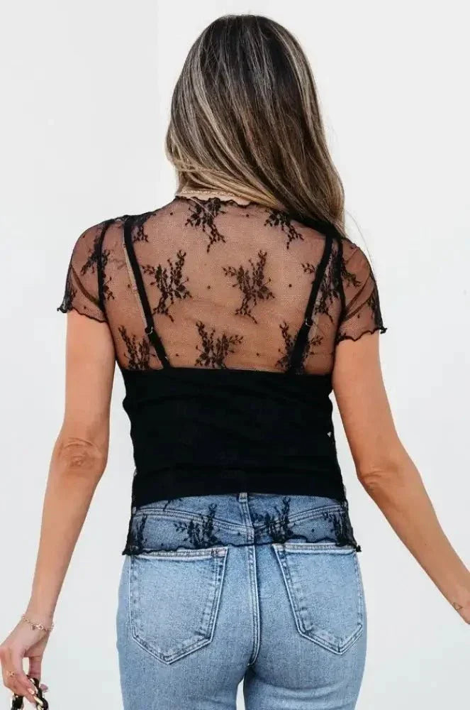 Floral Sheer Mesh Short Sleeve Top and Cami Set - Update AvenueTrendsi1001009287106611001009287106617cc2645f - ff94 - 4f86 - 86ee - 2bd0bfb3c8de - MaxBlack