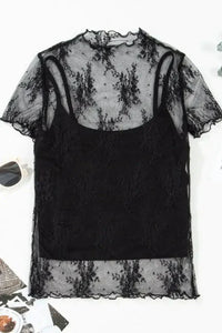 Floral Sheer Mesh Short Sleeve Top and Cami Set - Update AvenueTrendsi100100928710661100100928710661de12f525 - 3cbd - 41d1 - 8903 - d24ea793f6cc - MaxBlack