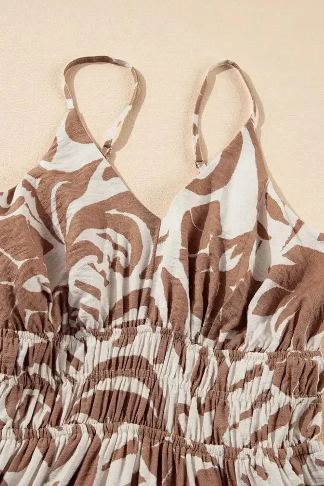 Floral Shirred High Waist Spaghetti Straps Dress - Update AvenueBoho VibesTrendsi100100193285565100100193285565d1a101ab - aa6c - 4634 - 84ae - f814a435b2fc - Max - OriginMocha