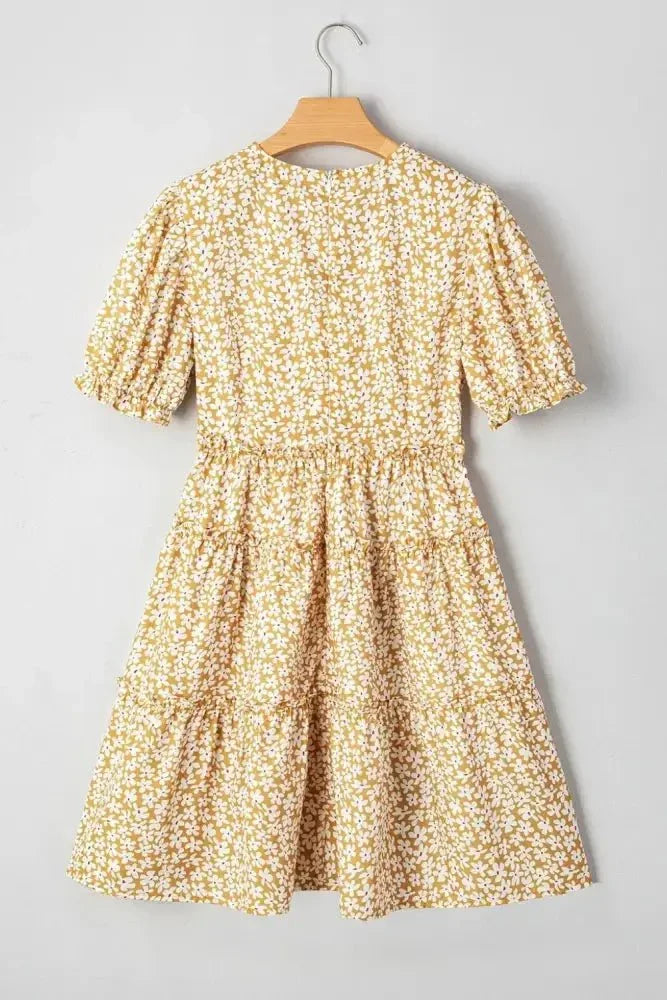 Floral Short Sleeve Surplice Frilly Tiered Mini Dress - Update AvenueEffortless Elegance: DressesTrendsi10010030190447710010030190447742b0e045 - b3ee - 475f - a32b - d50168d58619 - Max - OriginPastel Yellow