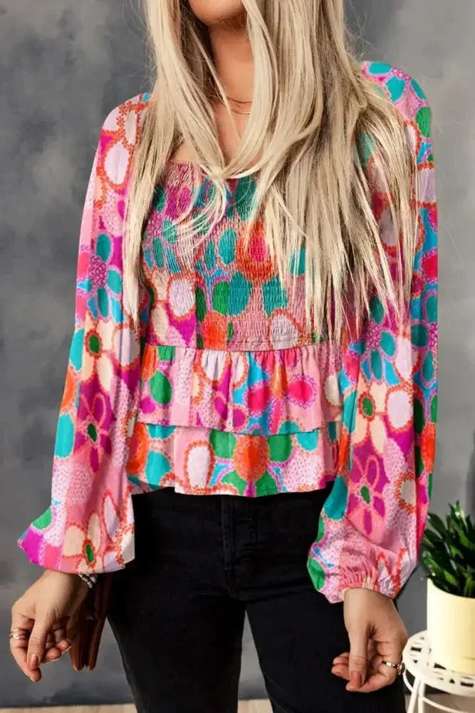 Floral Smocked Ruffled Balloon Sleeve Blouse - Update AvenueTrendsi100101189574048100101189574048370a47cdff034bb8b10242e3c72fb4a6 - MaxMulticolor