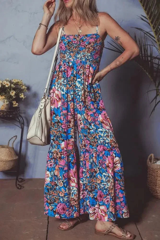 Floral Smocked Spaghetti Straps Wide Leg Jumpsuit - Update AvenueBoho VibesTrendsi100100064189524100100064189524c10e0262 - 78c3 - 441c - 9ea3 - 47b13ae57c12 - MaxFloral